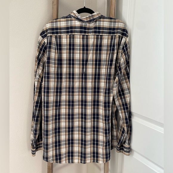 Men's Eddie Bauer - Classic Fit - Plaid Shirt - Navy and Tan - Size XLT - Picture 4 of 4